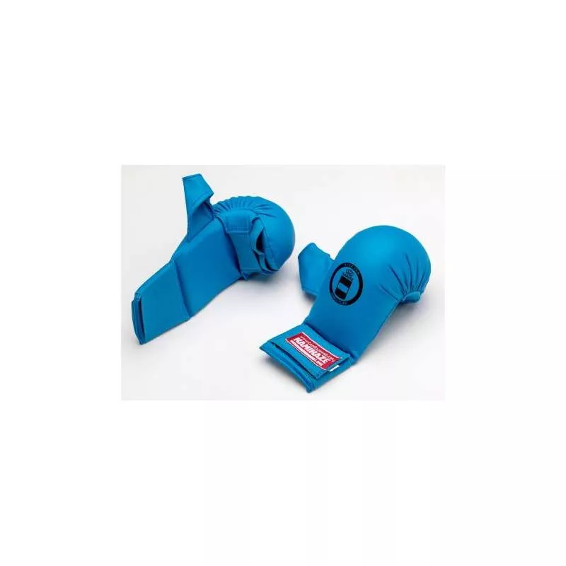 Gants De Karaté Bleus Kamikaze Avec Le Pouce 1 Gants De Karaté Bleus Kamikaze Avec Le Pouce