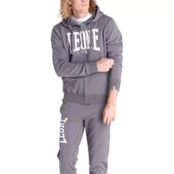 Sweat Zippé Leone Big Logo Gris Pour Homme -Magasin D’Équipement D’Arts Martiaux 14001 large default