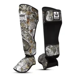 Protège-tibias Buddha Muay Thai Dragon Blanc