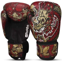 Gants De Kick Boxing Buddha Fantasy Dragon (rouge)