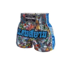 Top King Boxing Muay Thai Shorts 255 Bleu Clair