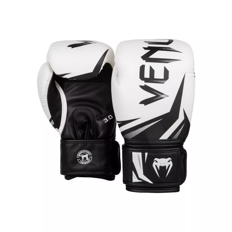 Gants Muay Thai Venum Challenger 3.0 Blanc/noir 2 Gants Muay Thai Venum Challenger 3.0 Blanc/noir – Image 2