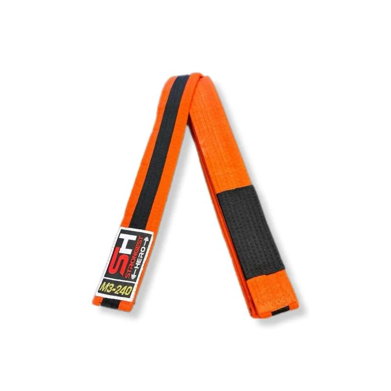 BJJ Ceinture Pour Enfants Orange/noir Strongest Hero 1 BJJ Ceinture Pour Enfants Orange/noir Strongest Hero