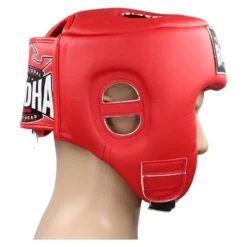 Casque De Kick Boxing Buddha Thailand Rouge -Magasin D’Équipement D’Arts Martiaux casque de kick boxing buddha thailand rouge 2