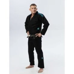 Kimono BJJ Manto X5 Turquoise Noir -Magasin D’Équipement D’Arts Martiaux kimono bjj manto x5 turquoise noir 3