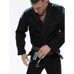 Kimono BJJ Manto X5 Turquoise Noir -Magasin D’Équipement D’Arts Martiaux kimono bjj manto x5 turquoise noir 4