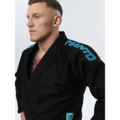 Kimono BJJ Manto X5 Turquoise Noir -Magasin D’Équipement D’Arts Martiaux kimono bjj manto x5 turquoise noir 5