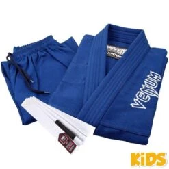 Kimono BJJ Pour Enfants Venum Contender Bleu -Magasin D’Équipement D’Arts Martiaux kimono bjj pour enfants venum contender bleu 2