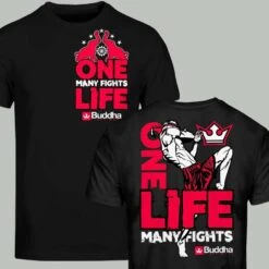 T-shirt Buddha One Life Many Fights -Magasin D’Équipement D’Arts Martiaux t shirt buddha one life many fights 2